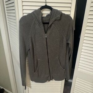 Lululemon grey cashmere blend zip up hoodie that needs sewn see pic rare find